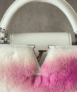 Alternative view of Louis Vuitton Capucines Mini Pink Vision Mink Fur